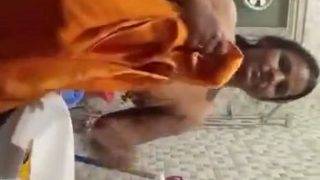 Desi aunty bathroom selfie clip